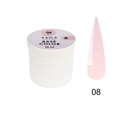 Изображение  Base camouflage SAGA Color Base №08 pink with shimmer, 30 ml, Volume (ml, g): 30, Color No.: 8