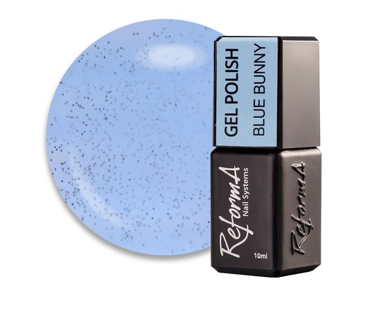 Изображение  Gel polish ReformA Blue Bunny blue with black sand, 10 ml, Volume (ml, g): 10, Color No.: Blue Bunny