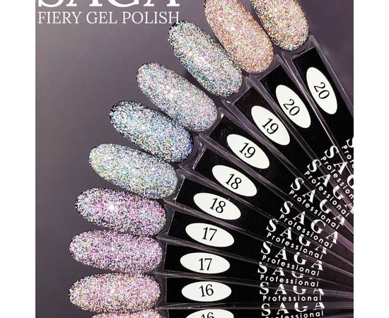 Изображение 2 Reflective gel polish SAGA Fiery Gel No. 16 dusty pink, 9 ml, Volume (ml, g): 9, Options: 16