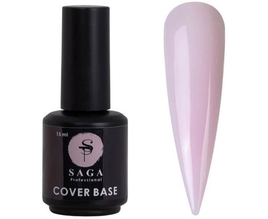 Изображение  Base for gel polish SAGA Cover Base Elastic No. 02 lilac-pink, 15 ml, Volume (ml, g): 15, Color No.: 2