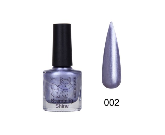 Зображення  Лак-фарба для стемпінгу SAGA Stamping Shine №02 сіро-сріблястий перламутр, 8 мл, Об'єм (мл, г): 8, Цвет №: 02