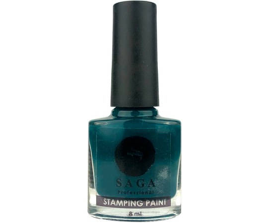 Изображение  Лак-краска для стемпинга SAGA Stamping Paint №19 темный зелено-синий, 8 мл, Цвет №: 19