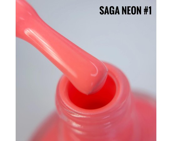 Изображение  Лак-краска для стемпинга SAGA Neon №01 коралловый, 8 мл