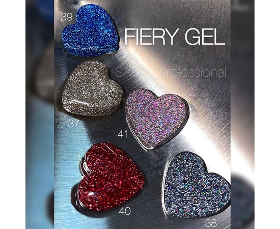 Изображение 3 Reflective gel polish SAGA Fiery Gel No. 39 bright blue with microshine, 9 ml, Volume (ml, g): 9, Options: 39