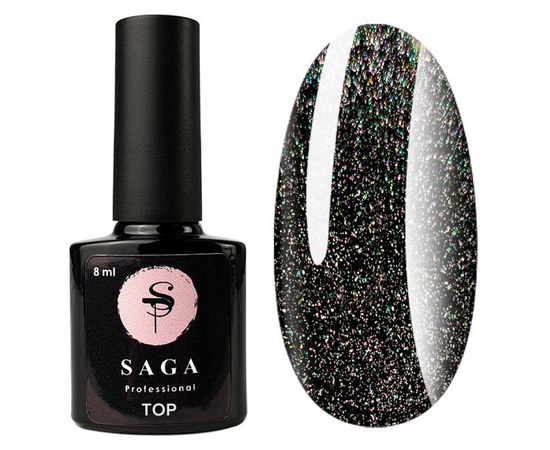Изображение  Top without sticky layer SAGA Top №02 holographic, 8 ml