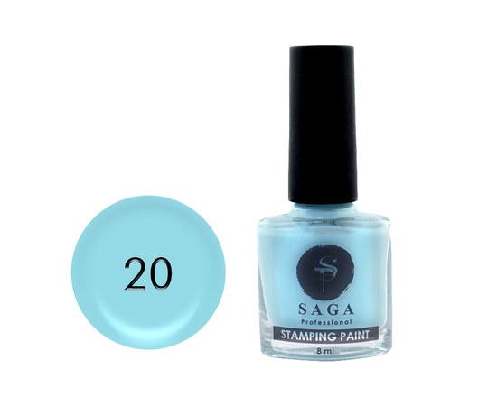 Зображення  Лак-фарба для стемпінгу SAGA Stamping Paint №20 блакитний, 8 мл, Цвет №: 20