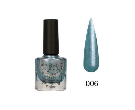 Изображение  Lacquer for stamping SAGA Stamping Shine No. 06 turquoise mother-of-pearl, 8 ml, Volume (ml, g): 8, Color No.: 6