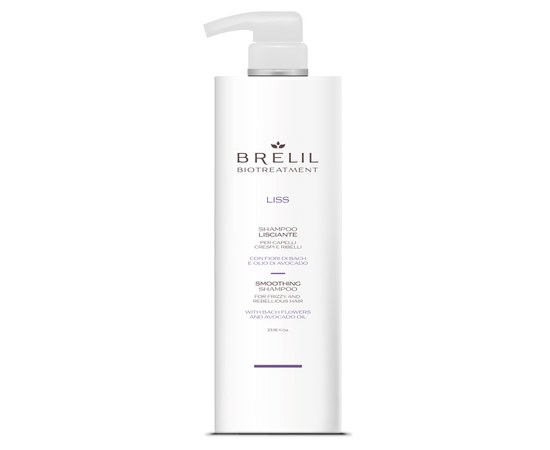 Зображення  Шампунь для неслухняного волосся BRELIL Smoothing Shampoo Liss, 1000 мл, Об'єм (мл, г): 1000