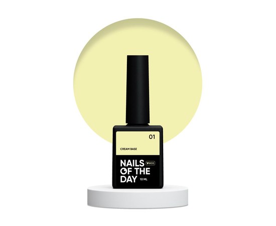 Изображение  Nails of the Day Cream base 01 – цветная база для чувствительных ногтей (бдительный желтый), 10 мл, Объем (мл, г): 10, Цвет №: 01