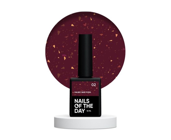 Изображение  Nails of the Day Malbec base potal 02 - fantastic stained glass base with gold tal, 10 ml, Volume (ml, g): 10, Color No.: 2