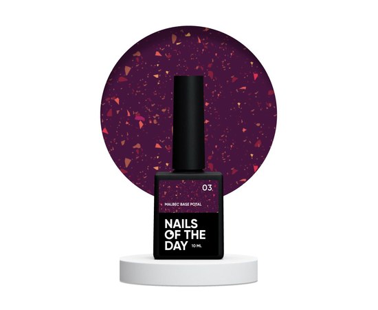Изображение  Nails of the Day Malbec base potal 03 - fantastic stained glass base with gold tal, 10 ml, Volume (ml, g): 10, Color No.: 3