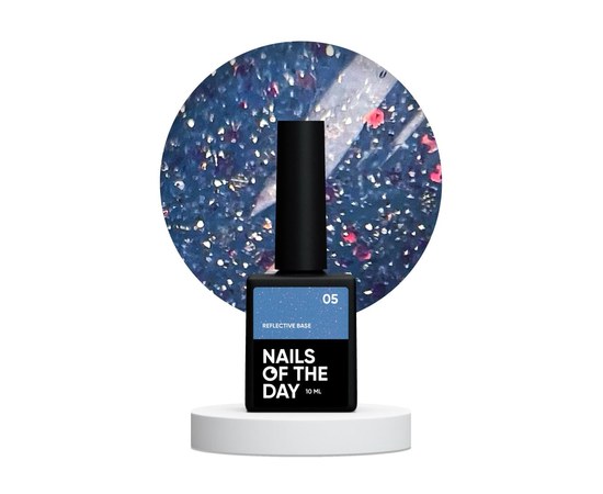 Изображение  Nails of the Day Reflective base 05 - camouflage reflective base with holographic glitters (intense blue), 10 ml, Volume (ml, g): 10, Color No.: 5