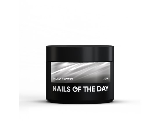 Зображення  Nails of the Day Glossy top wipe – глянцевий топ з липким шаром, без уф-фільтрів, 30 мл