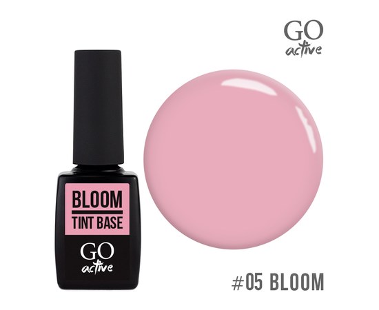 Зображення  База кольорова GO Active Tint Base 05 Bloom, пастельно-рожевий, 10 мл, Об'єм (мл, г): 10, Цвет №: 05