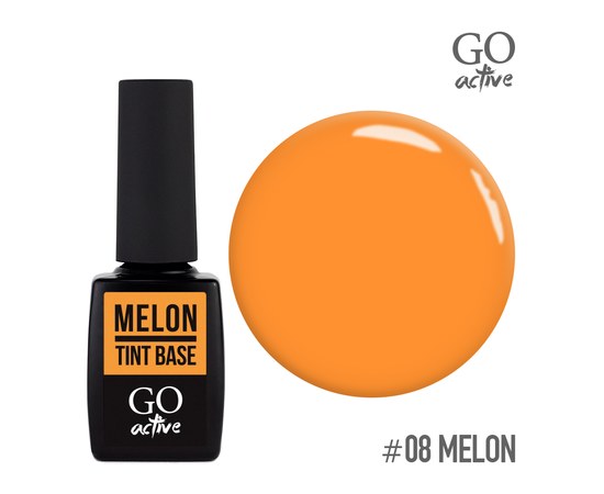 Изображение  База цветная GO Active Tint Base 08 Melon, желто-оранжевый, 10 мл, Объем (мл, г): 10, Цвет №: 08