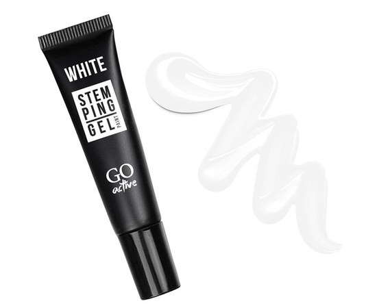 Зображення  Гель-фарба для стемпінгу GO Active 2в1 Stamping Gel White (біла), 8 мл