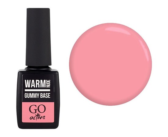 Изображение  База для гель-лака камуфлирующая GO Active Gummy Base Nude Rose Camouflage 9 (нюдово-розовый), 10 мл, Объем (мл, г): 10, Цвет №: 009