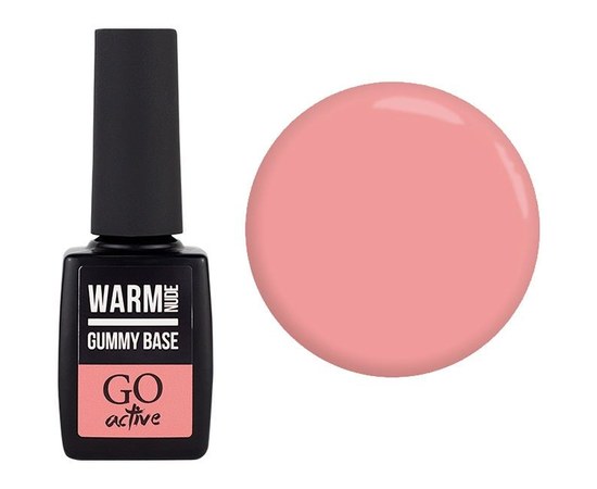 Изображение  База для гель-лака камуфлирующая GO Active Gummy Base Blush Camouflage 10 (розовый румянец), 10 мл, Объем (мл, г): 10, Цвет №: 010