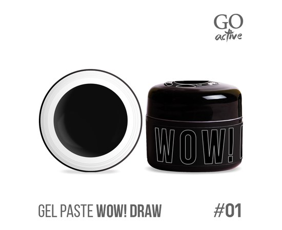 Изображение  Гель-паста Go Active Gel Paste Wow Draw 01 черный, 4 г, Объем (мл, г): 4, Цвет №: 01