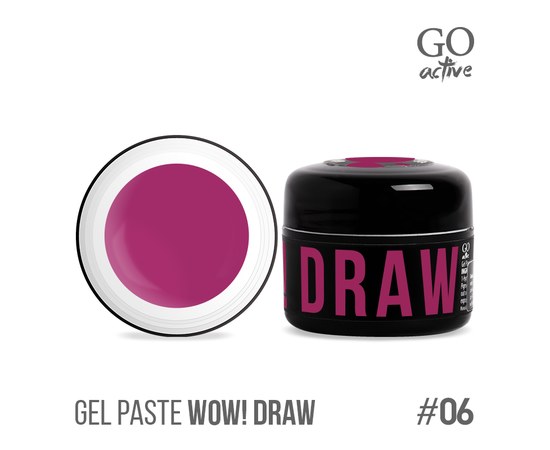 Зображення  Гель-паста Go Active Gel Paste Wow Draw 06 рожева фуксія, 4 г, Об'єм (мл, г): 4, Цвет №: 06