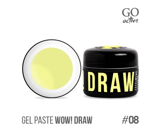 Зображення  Гель-паста Go Active Gel Paste Wow Draw 08 жовтий, 4 г, Об'єм (мл, г): 4, Цвет №: 08