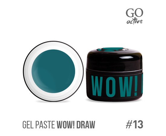 Зображення  Гель-паста Go Active Gel Paste Wow Draw 13 темно-бірюзовий, 4 г, Об'єм (мл, г): 4, Цвет №: 13