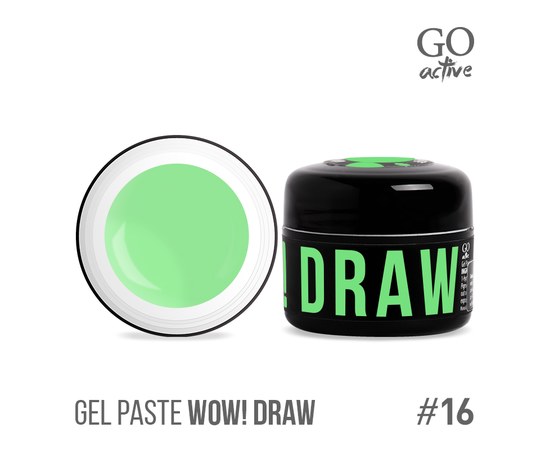 Изображение  Гель-паста Go Active Gel Paste Wow Draw 16 салатовый, 4 г, Объем (мл, г): 4, Цвет №: 16