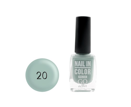Зображення  Лак для нігтів Go Active Nail in Color 020 м'ятний попіл, 10 мл, Об'єм (мл, г): 10, Цвет №: 020