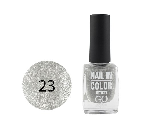 Изображение  Nail polish Go Active Nail in Color 023 colored micro-spangles on a transparent basis, 10 ml, Volume (ml, g): 10, Color No.: 23