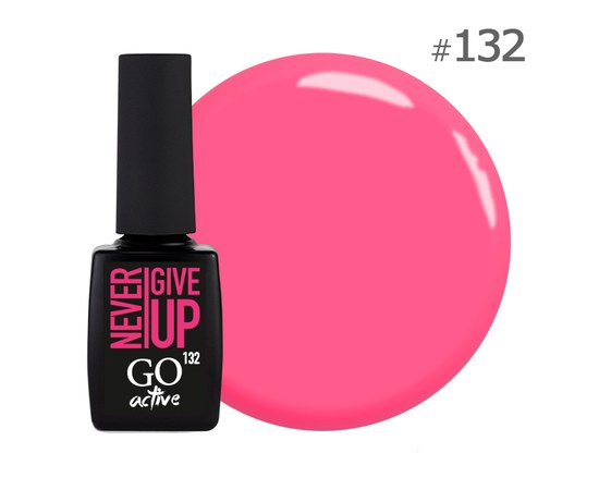 Изображение  Gel polish GO Active 132 Never Give Up pink, 10 ml, Volume (ml, g): 10, Color No.: 132