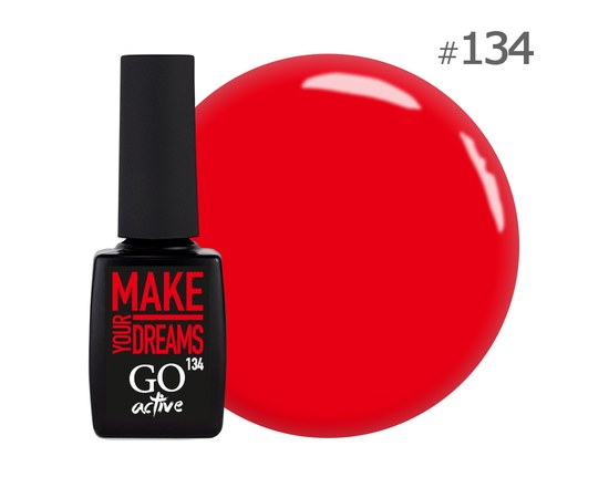 Изображение  Gel polish GO Active 134 Make Your Dreams juicy red, 10 ml, Volume (ml, g): 10, Color No.: 134