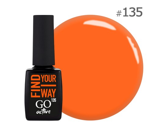 Изображение  Гель-лак GO Active 135 Find Your Way сочный оранжевый, 10 мл, Объем (мл, г): 10, Цвет №: 135