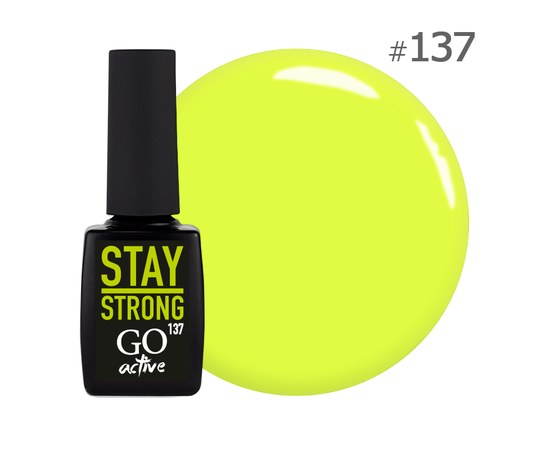 Зображення  Гель-лак GO Active 137 Stay Strong соковитий лимон-лайм, 10 мл, Об'єм (мл, г): 10, Цвет №: 137