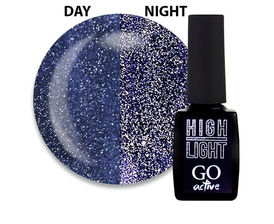 Изображение  Gel polish GO Active High Light 11 graphite blue, reflective, 10 ml, Volume (ml, g): 10, Color No.: 11