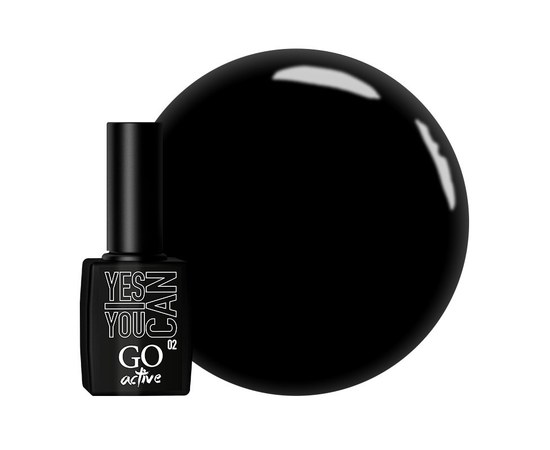 Изображение  Gel polish GO Active 002 Yes You Can black, 10 ml, Volume (ml, g): 10, Color No.: 2