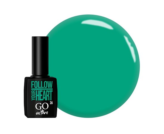 Изображение  Gel polish GO Active 026 Follow Your Heart bright green mint, 10 ml, Volume (ml, g): 10, Color No.: 26