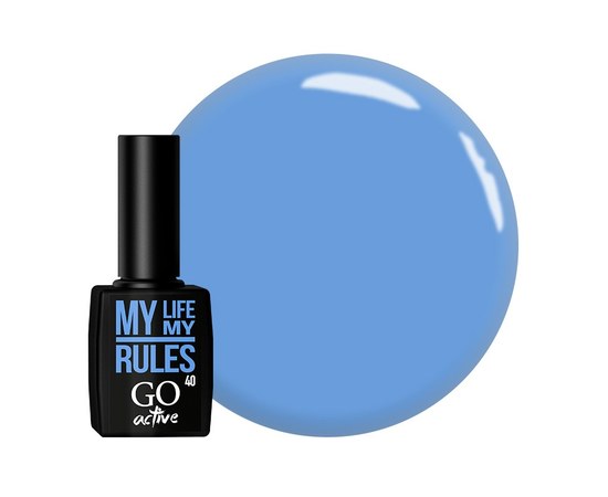 Изображение  Gel polish GO Active 040 My Life My Rules blue, 10 ml, Volume (ml, g): 10, Color No.: 40