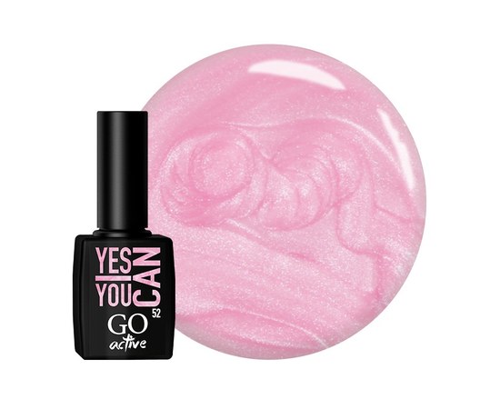 Изображение  Gel polish GO Active 052 Yes You Can pink with shimmers, 10 ml, Volume (ml, g): 10, Color No.: 52