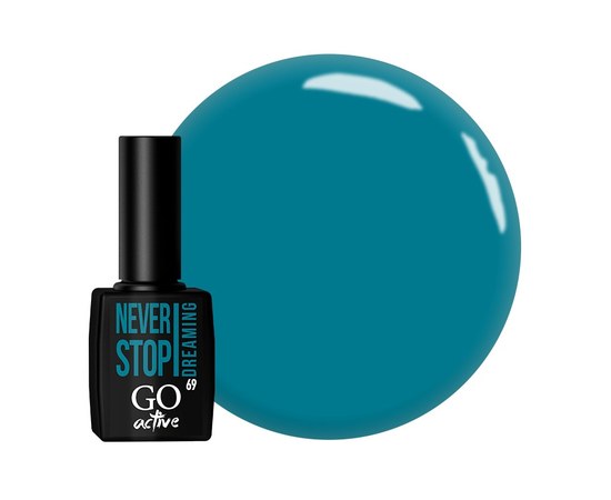Изображение  Gel polish GO Active 069 Never Stop Dreaming turquoise, 10 ml, Volume (ml, g): 10, Color No.: 69