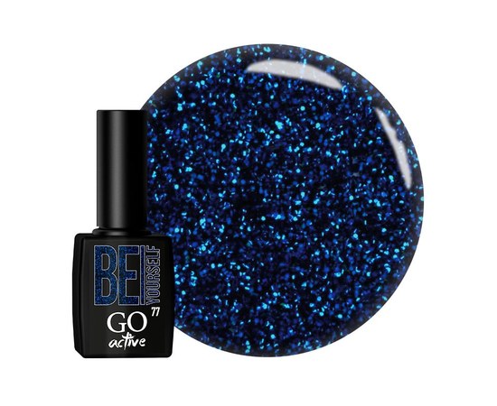 Изображение  Gel polish GO Active 077 Be Yourself blue with blue shimmers, 10 ml, Volume (ml, g): 10, Color No.: 77