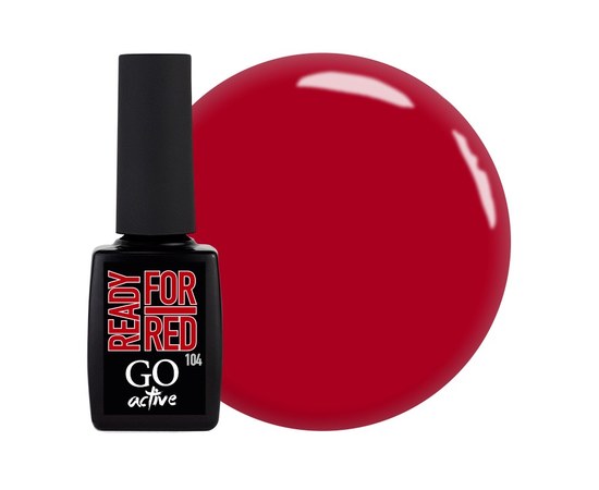 Изображение  Gel polish GO Active 104 Ready For Red strawberry red, 10 ml, Volume (ml, g): 10, Color No.: 104