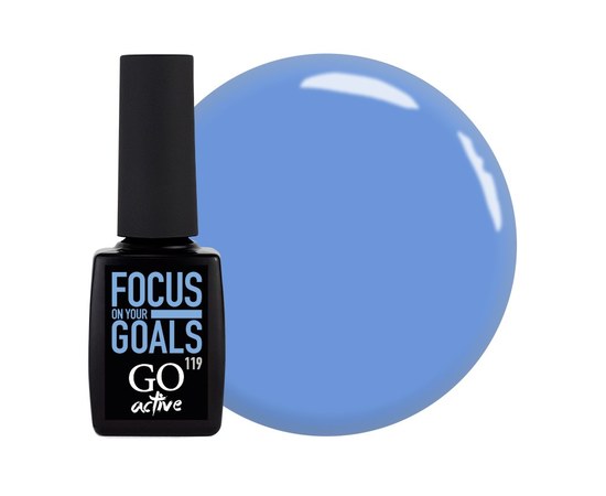 Зображення  Гель-лак GO Active 119 Focus On Your Goals блакитна хмара, 10 мл, Об'єм (мл, г): 10, Цвет №: 119