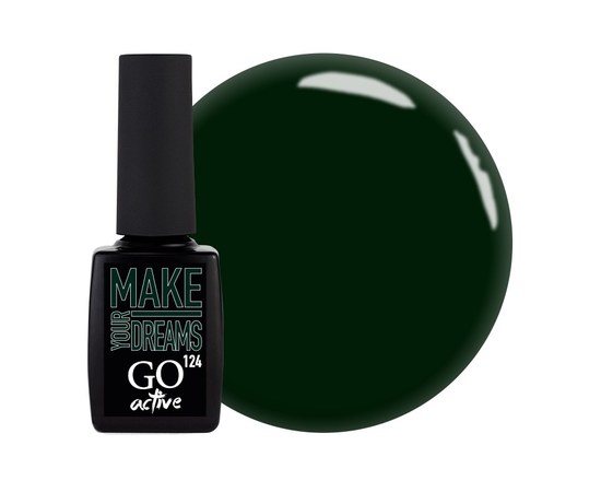 Изображение  Gel polish GO Active 124 Make Your Dreams deep green, 10 ml, Volume (ml, g): 10, Color No.: 124