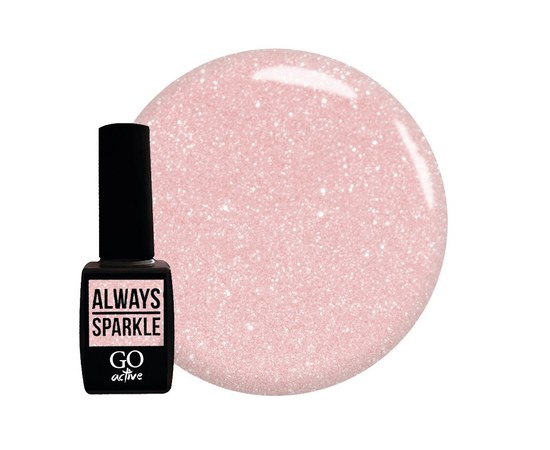 Изображение  Gel polish GO Active Always Sparkle 04 light pink with shimmers, 10 ml, Volume (ml, g): 10, Color No.: 4