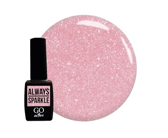 Изображение  Gel polish GO Active Always Sparkle 05 pink with shimmers, 10 ml, Volume (ml, g): 10, Color No.: 5