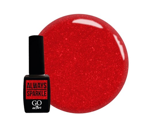 Изображение  Gel polish GO Active Always Sparkle 10 red with shimmers, 10 ml, Volume (ml, g): 10, Color No.: 10