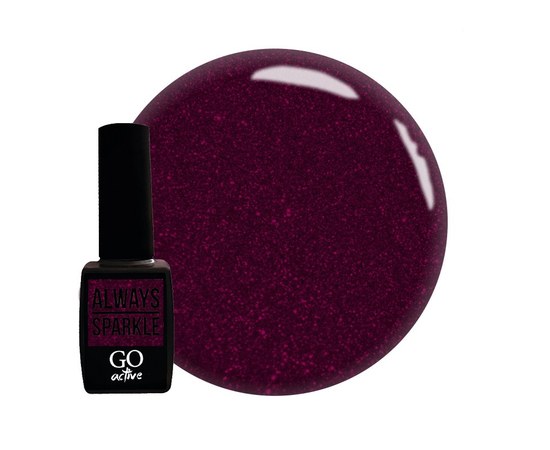 Изображение  Gel polish GO Active Always Sparkle 13 grape with shimmers, 10 ml, Volume (ml, g): 10, Color No.: 13