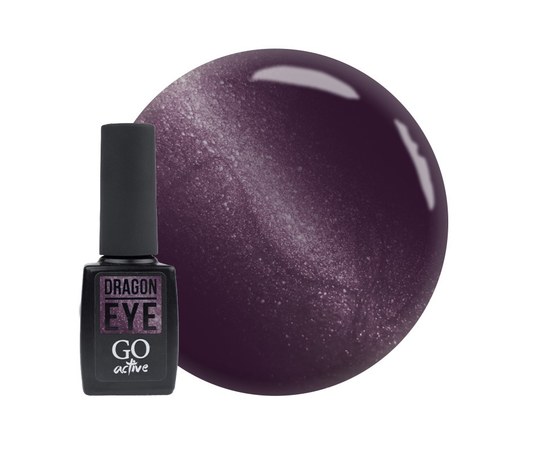 Изображение  Gel Polish GO Active Dragon Eye 05 graphite with blue-lilac sparkles and silver highlights, 10 ml, Volume (ml, g): 10, Color No.: 5
