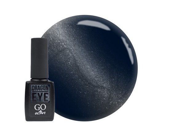 Изображение  Gel Polish GO Active Dragon Eye 06 blue-green with a gray-blue highlight, 10 ml, Volume (ml, g): 10, Color: 6