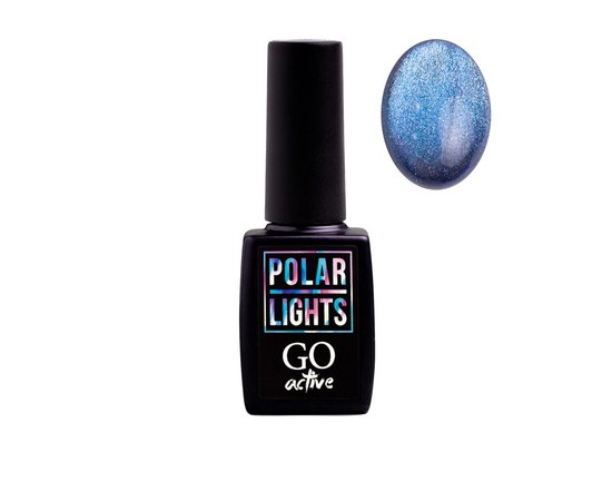 Зображення  Гель-лак GO Active Polar Lights 03 синій з яскравим відблиском, 10 мл (Котяче око), Об'єм (мл, г): 10, Цвет №: 03